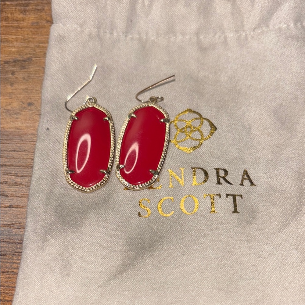 Kendra Scott Red Gold Dangle Earrings